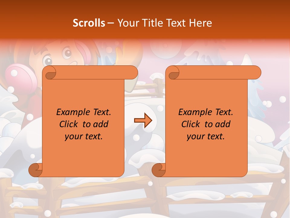 Ice Girl Snowfall PowerPoint Template
