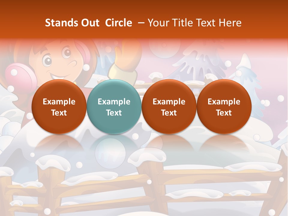 Ice Girl Snowfall PowerPoint Template