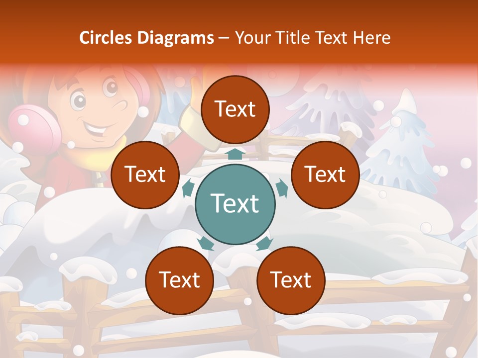 Ice Girl Snowfall PowerPoint Template