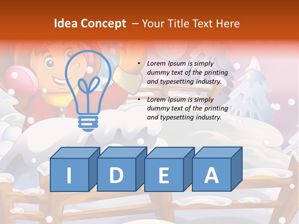 Ice Girl Snowfall PowerPoint Template