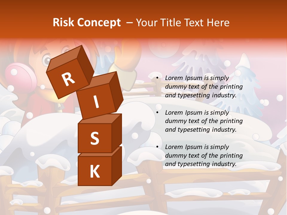 Ice Girl Snowfall PowerPoint Template