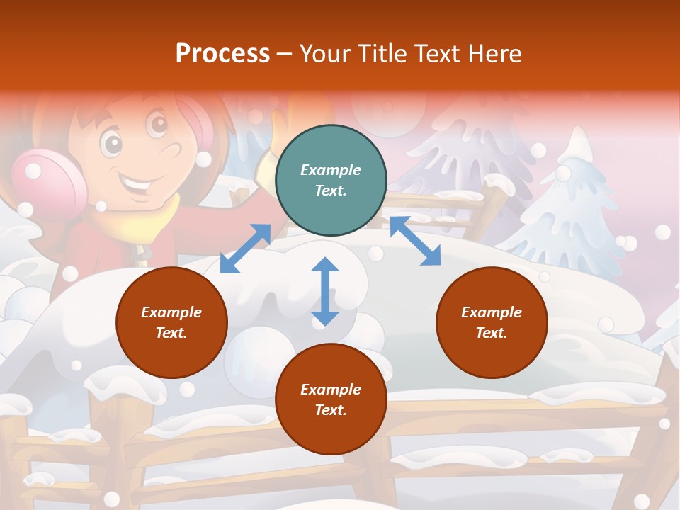 Ice Girl Snowfall PowerPoint Template