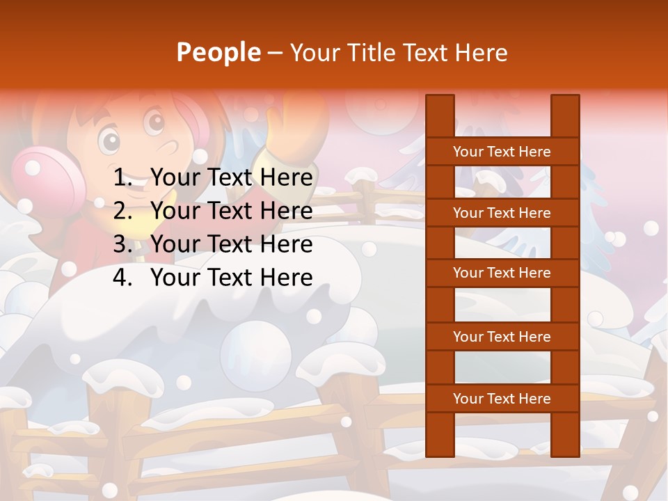 Ice Girl Snowfall PowerPoint Template