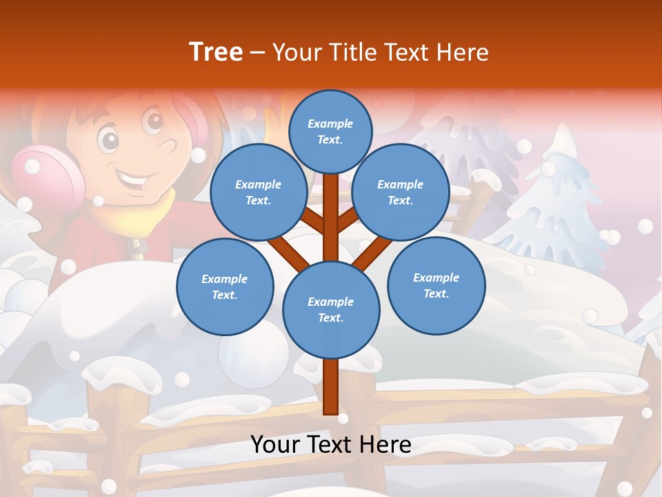 Ice Girl Snowfall PowerPoint Template