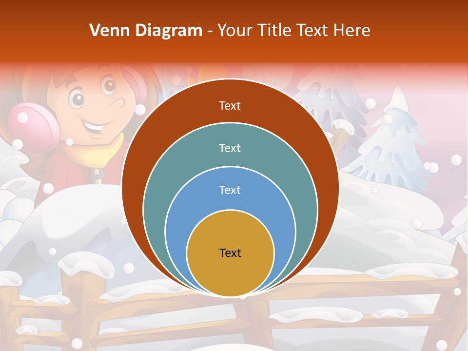 Ice Girl Snowfall PowerPoint Template