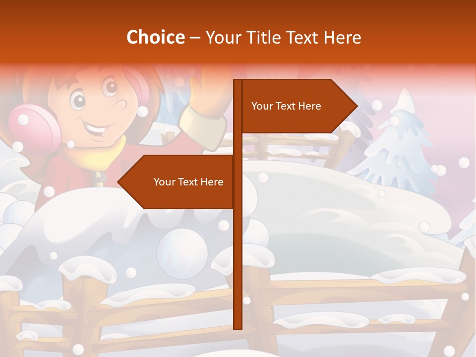 Ice Girl Snowfall PowerPoint Template