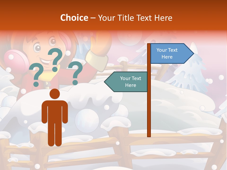 Ice Girl Snowfall PowerPoint Template