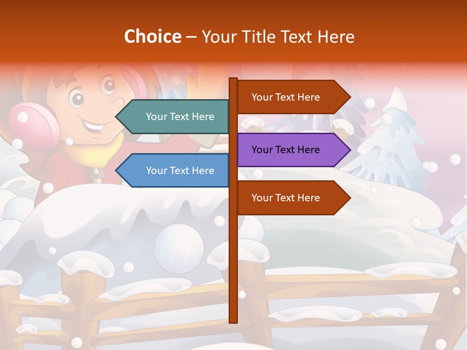 Ice Girl Snowfall PowerPoint Template