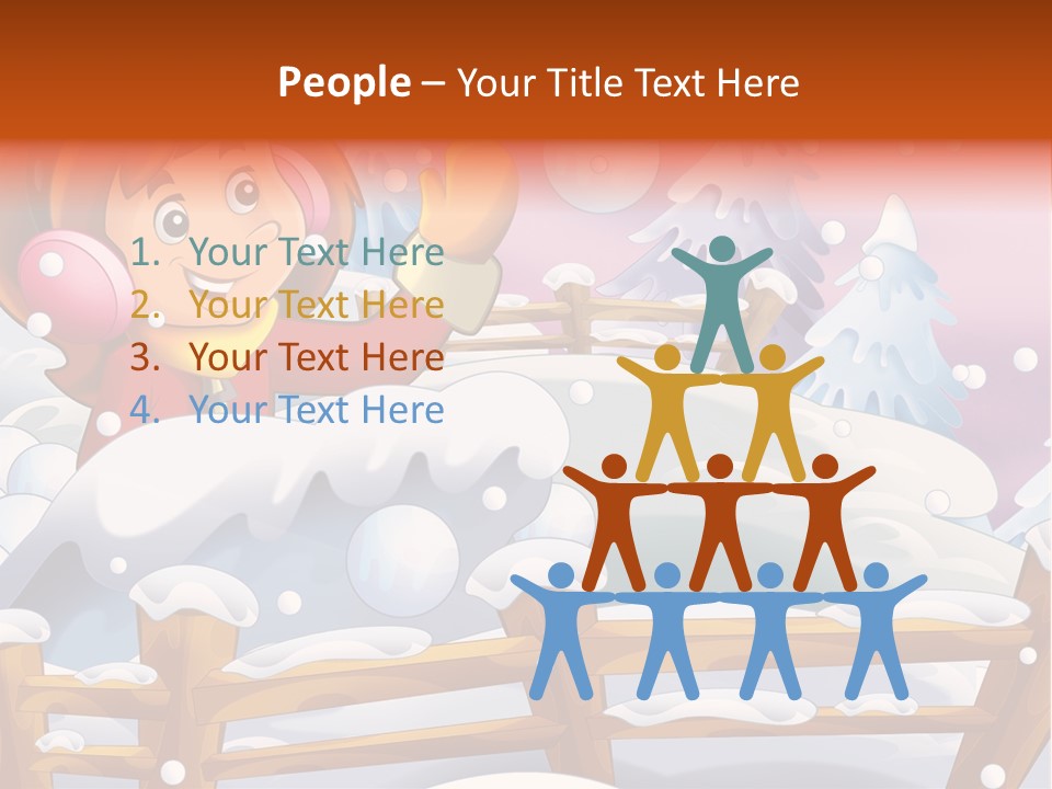 Ice Girl Snowfall PowerPoint Template