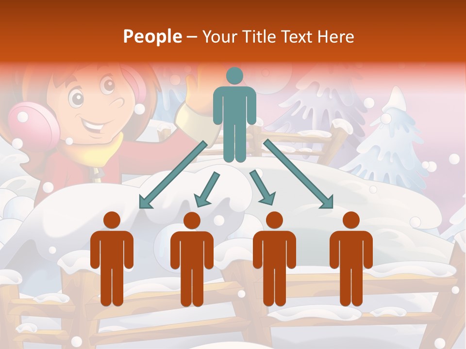 Ice Girl Snowfall PowerPoint Template