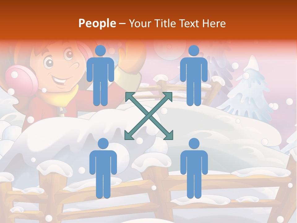 Ice Girl Snowfall PowerPoint Template