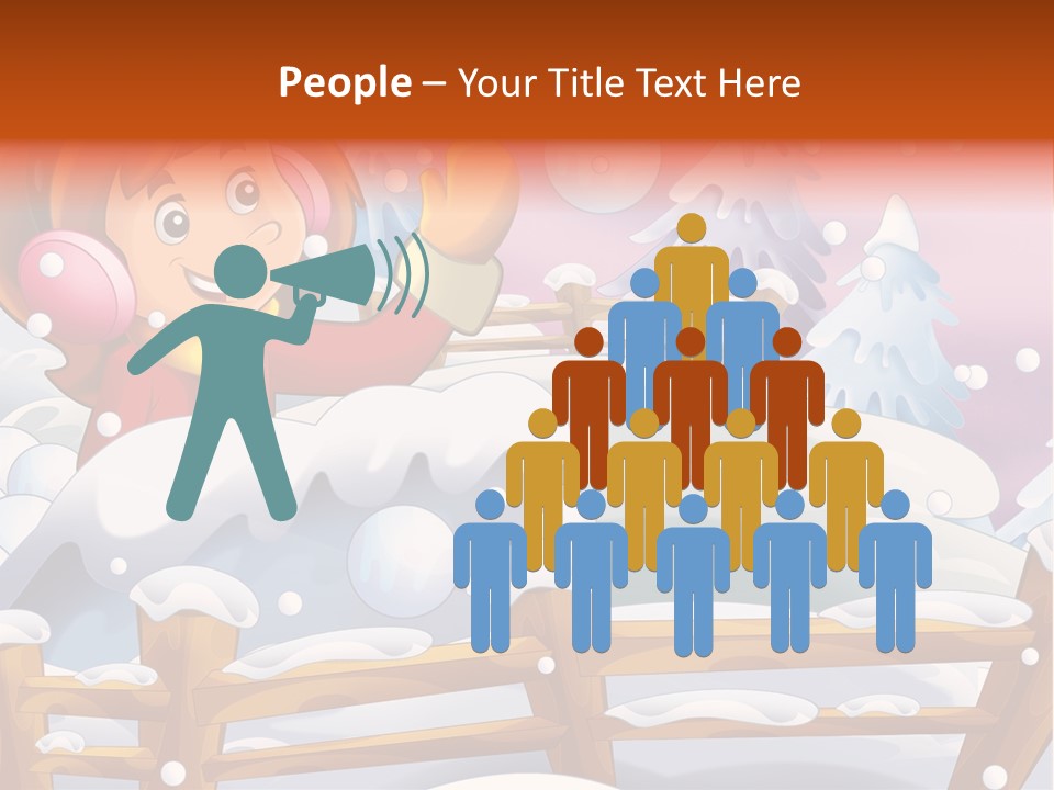 Ice Girl Snowfall PowerPoint Template