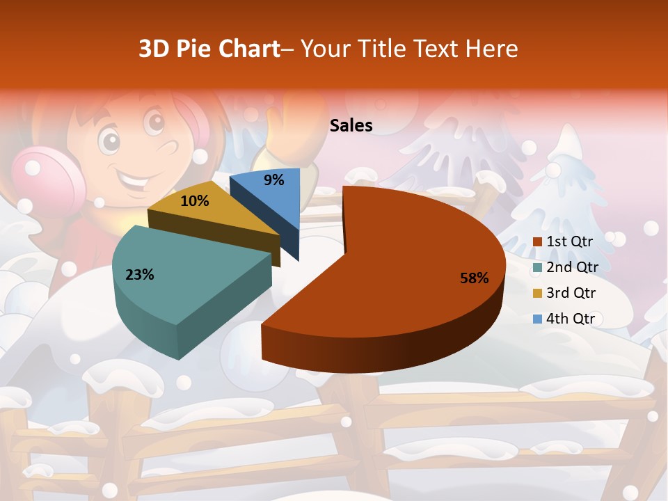 Ice Girl Snowfall PowerPoint Template