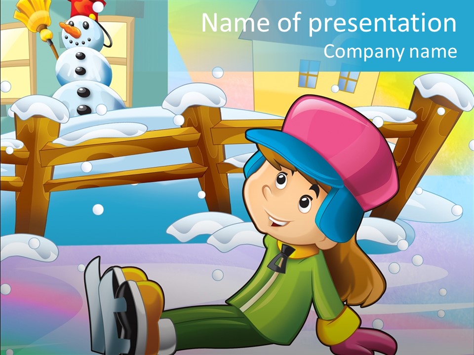 Kid Sleigh Fun PowerPoint Template