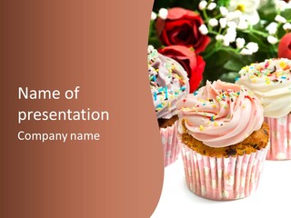 Frosting Cupcake Vanilla PowerPoint Template