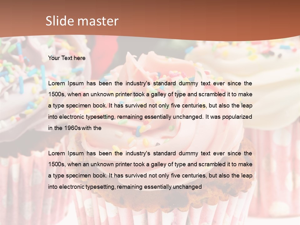 Frosting Cupcake Vanilla PowerPoint Template