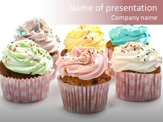 Cupcake Food Red PowerPoint Template