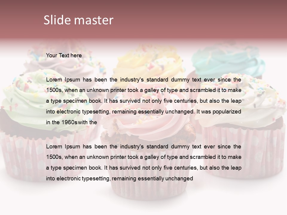 Cupcake Food Red PowerPoint Template