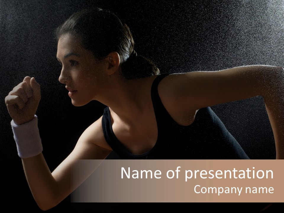 Caucasian Marathon Woman PowerPoint Template