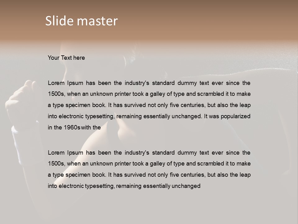 Caucasian Marathon Woman PowerPoint Template