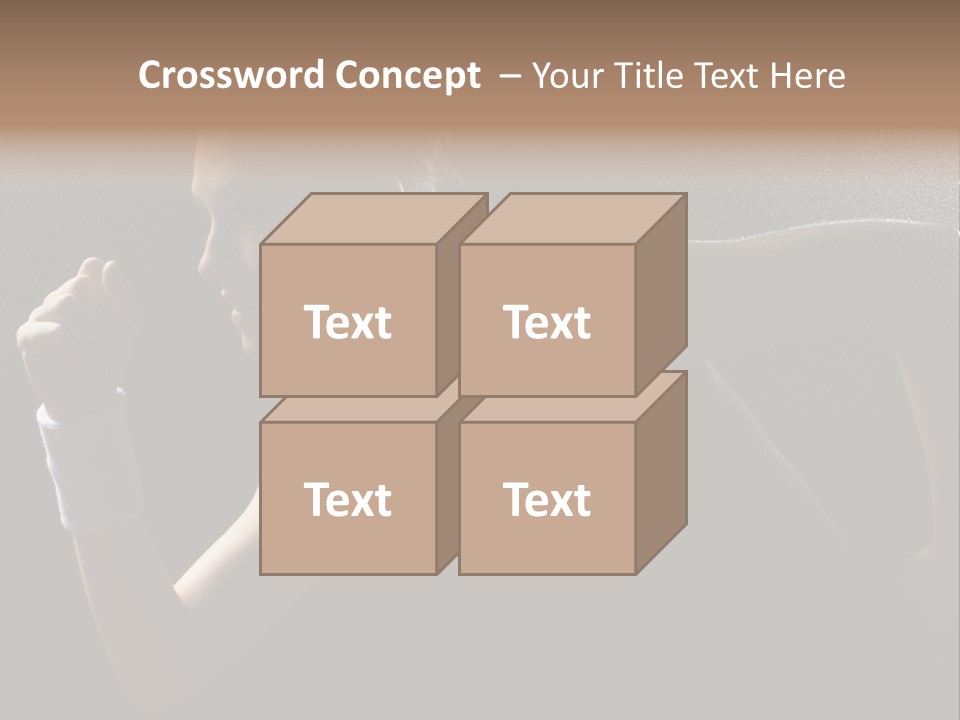 Caucasian Marathon Woman PowerPoint Template