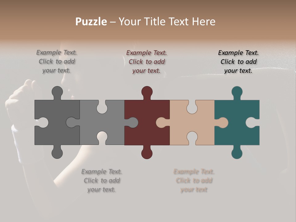 Caucasian Marathon Woman PowerPoint Template