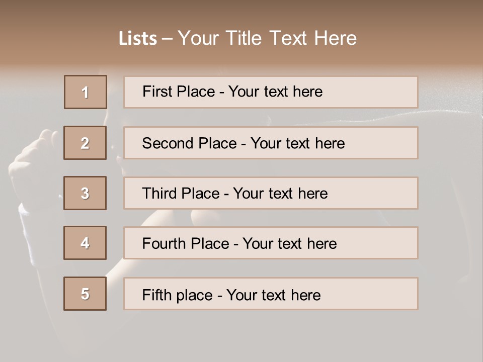 Caucasian Marathon Woman PowerPoint Template