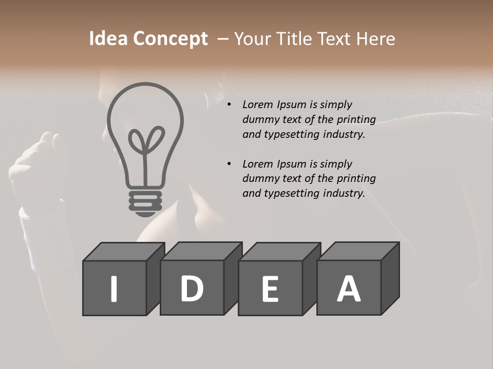 Caucasian Marathon Woman PowerPoint Template