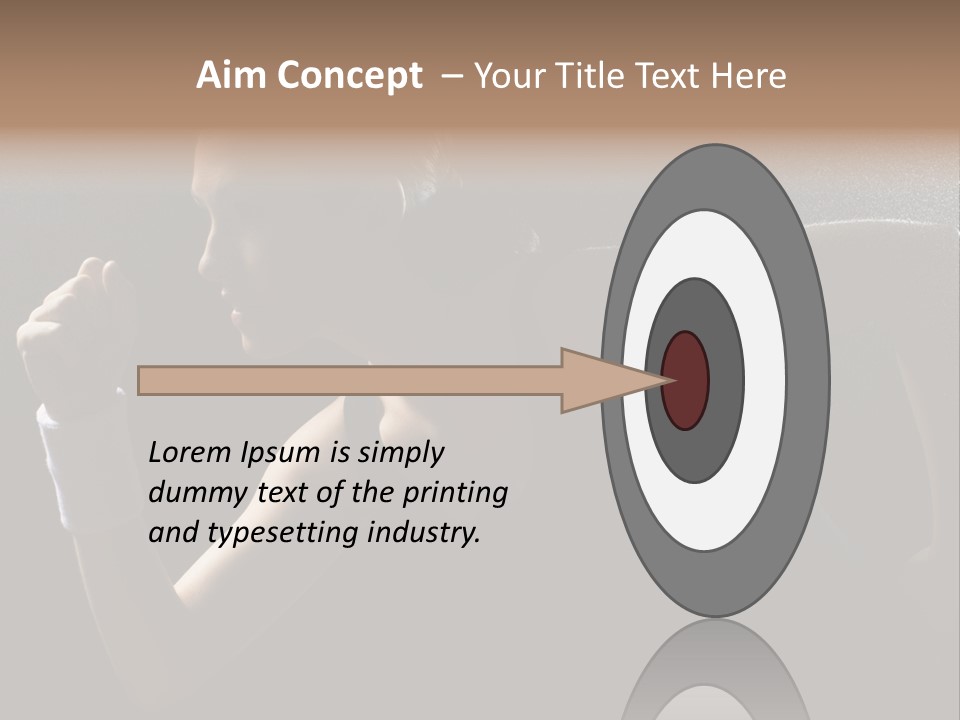 Caucasian Marathon Woman PowerPoint Template