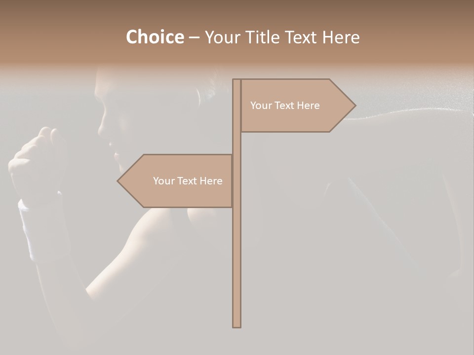 Caucasian Marathon Woman PowerPoint Template