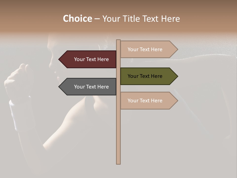 Caucasian Marathon Woman PowerPoint Template