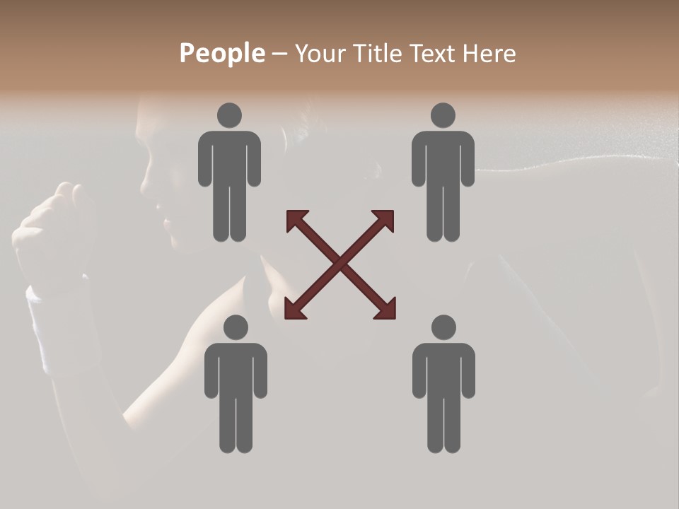 Caucasian Marathon Woman PowerPoint Template