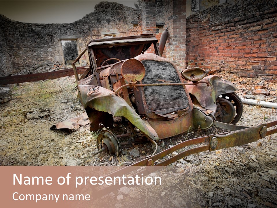 Oradour Sur Glane Francese Oradour PowerPoint Template