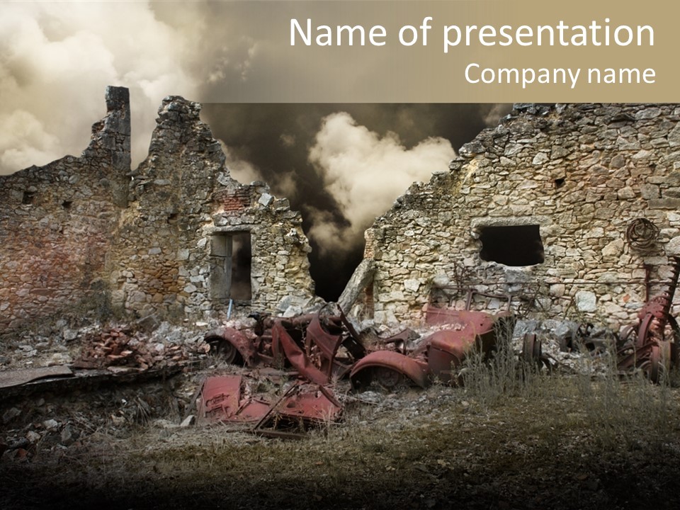 Caduti Distrutta Commemorazione PowerPoint Template