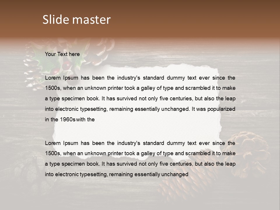 Red Wood Santa Claus PowerPoint Template