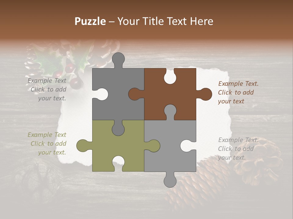 Red Wood Santa Claus PowerPoint Template