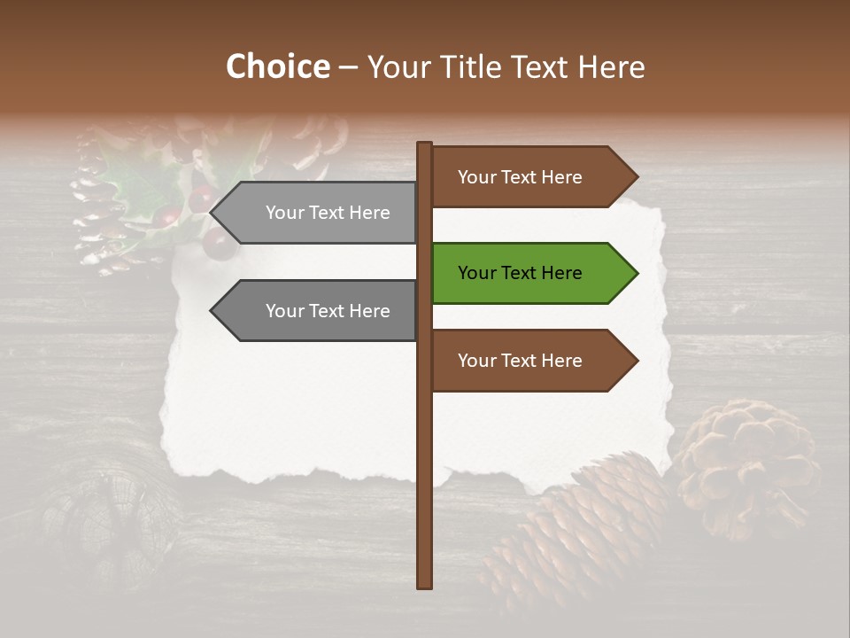 Red Wood Santa Claus PowerPoint Template