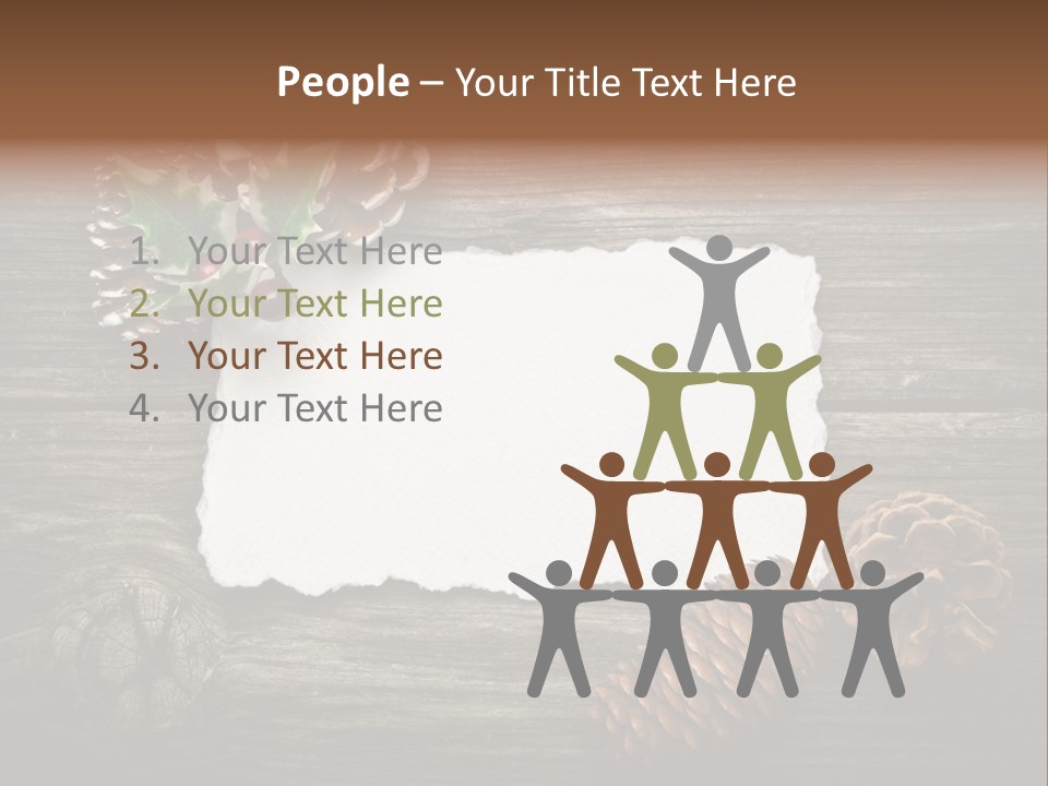 Red Wood Santa Claus PowerPoint Template