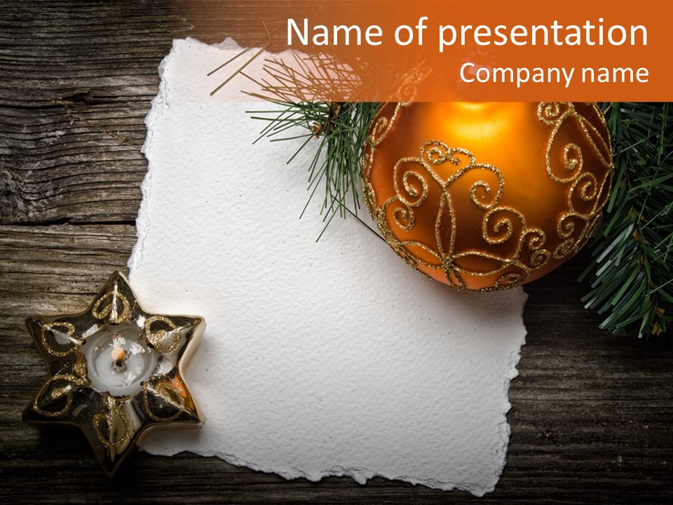 Candle Merry Paper PowerPoint Template