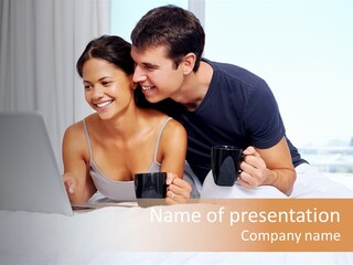 Coffee Smile Holding PowerPoint Template