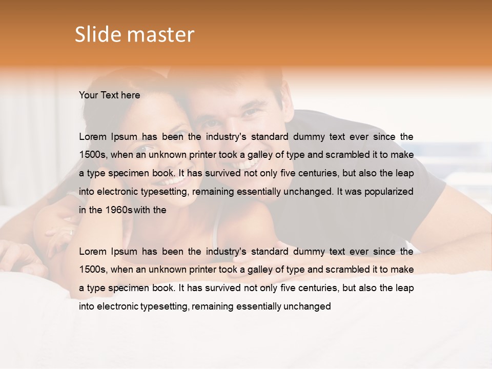 Cute Couple Looking PowerPoint Template