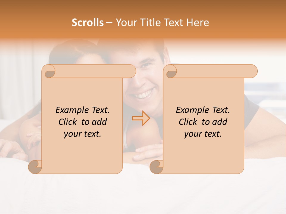 Cute Couple Looking PowerPoint Template