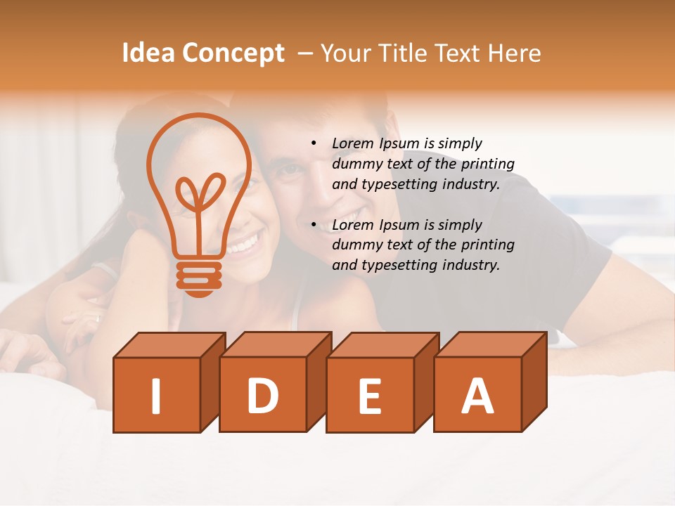 Cute Couple Looking PowerPoint Template