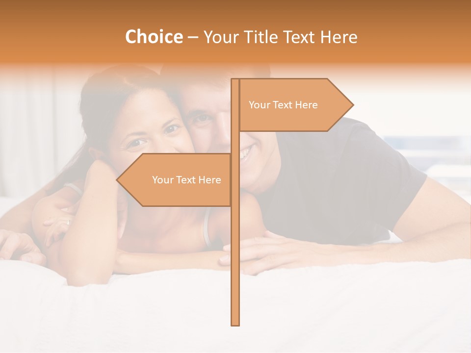 Cute Couple Looking PowerPoint Template