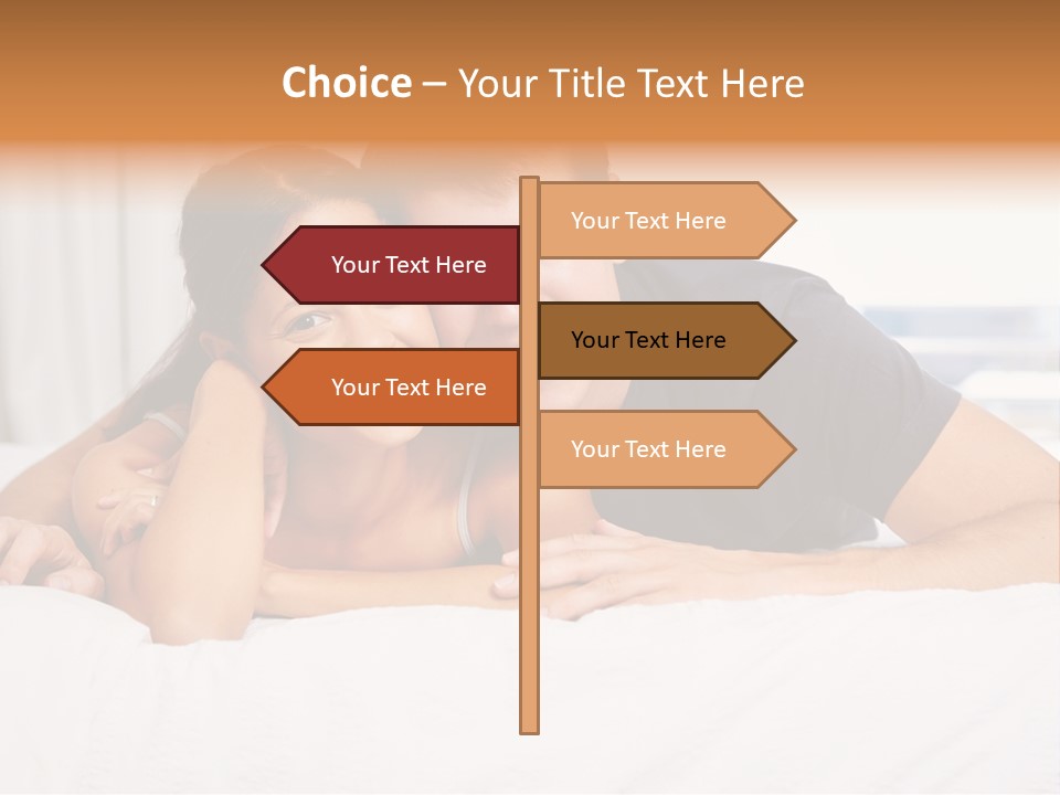 Cute Couple Looking PowerPoint Template