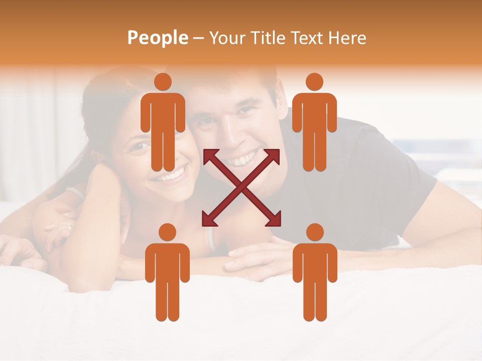 Cute Couple Looking PowerPoint Template