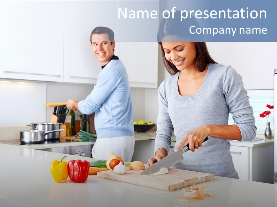 Man Tomato Cook PowerPoint Template