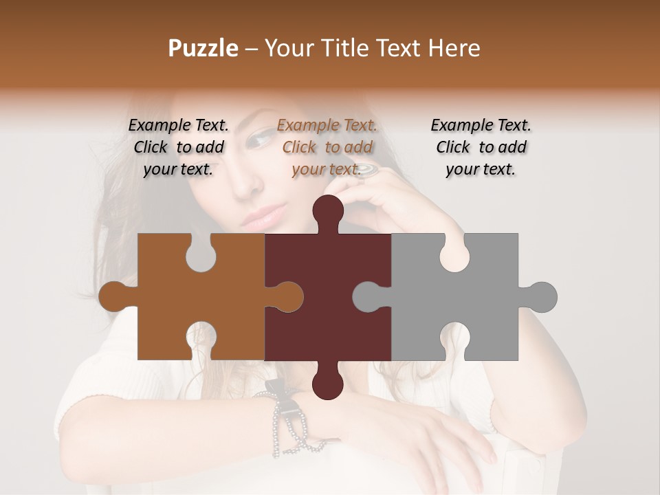 Brunette Choosing Sad PowerPoint Template