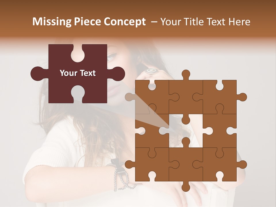 Brunette Choosing Sad PowerPoint Template