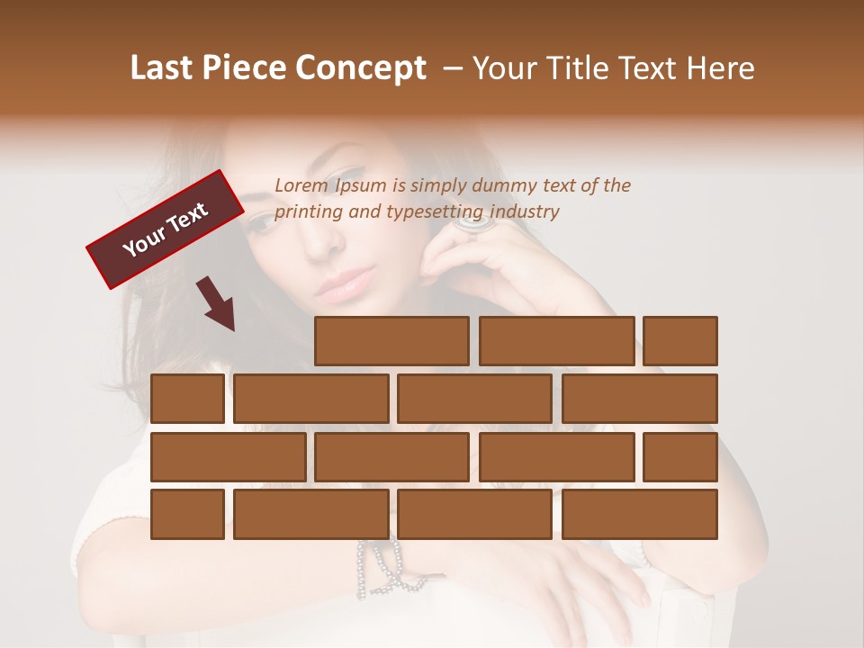 Brunette Choosing Sad PowerPoint Template